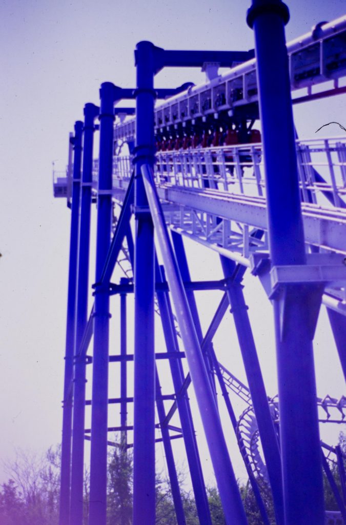 A roller coaster lift